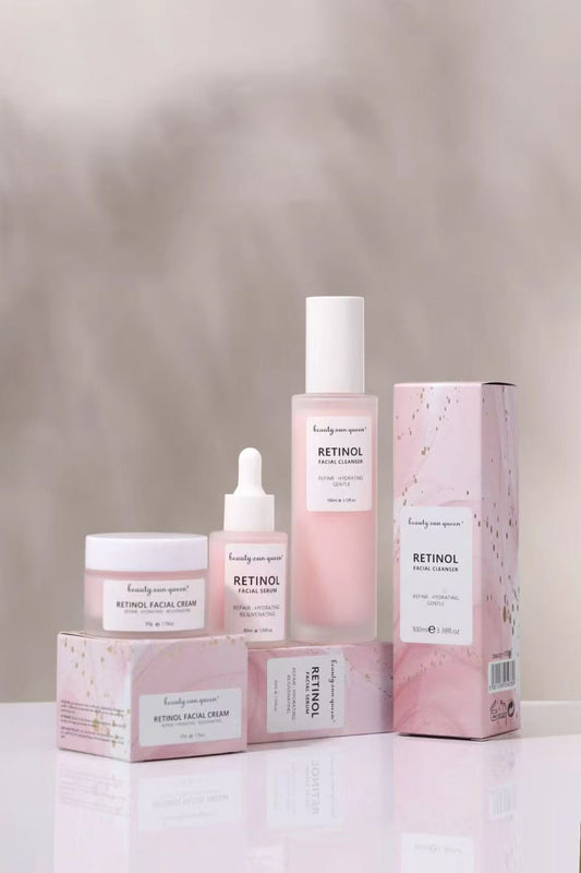 Anti Aging Retinol Set For Face, Encapsulated Retinol With Hyaluronic Acid, Niacinamide & Ceramides, Smooths Wrinkles & Fine Lines, Gentle Skin Brightening