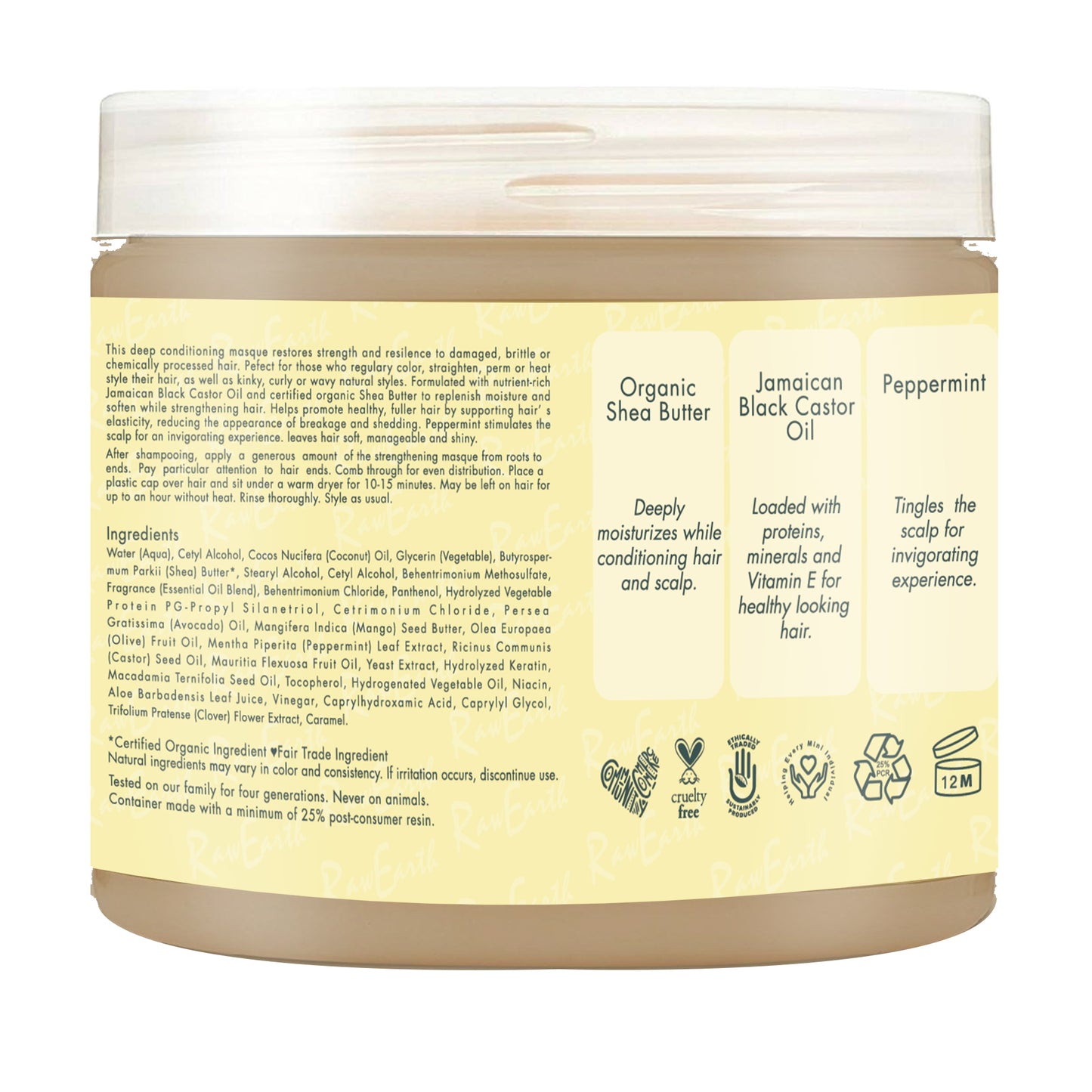 Shine A Light 100% Pure Jamaican Black Castor Oil Treatment Masque Strengthen and Restore for Damaged Hair 12oz