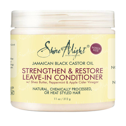 Shine A Light 100% Pure Jamaican Black Castor Oil Leave-In Conditioner Strengthen and Restore for Damaged Hair 12oz