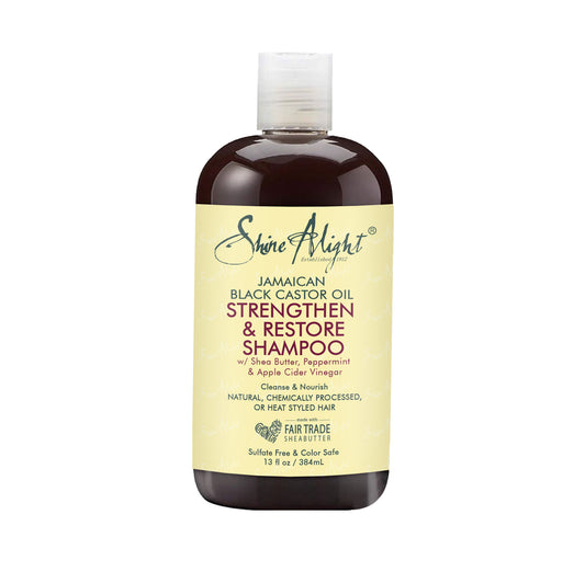 Shine A Light 100%Pure Jamaican Black Castor Oil Shampoo Strengthen and Restore for Damaged Hair 17oz